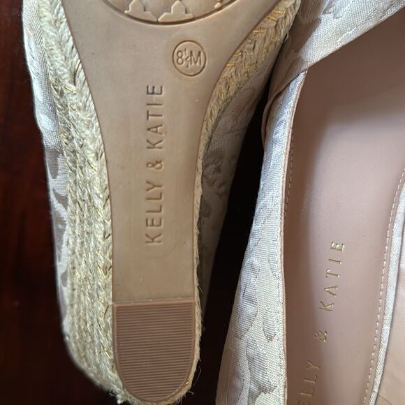 New Kelly & Katie Ivala Espadrille Wedge Toe Metallic Cheetah Print Size 8.5 - Picture 6 of 7